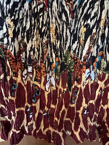 VTG 90’s Y2K Broomstick Animal Print Maxi Skirt Size Small NOS Boho Butterfly - Picture 4 of 8