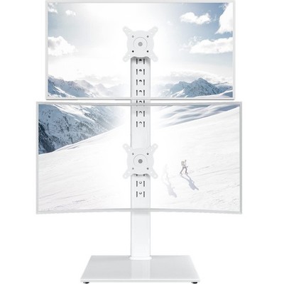 Dual Monitor Stand - Vertical Stack Screen Free-Standing Monitor Riser Fits T...