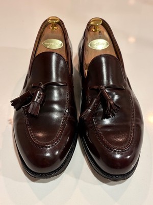 USA Berwick 1707 Men's Burgundy Shell Cordovan Tassel Loafers US 10.5