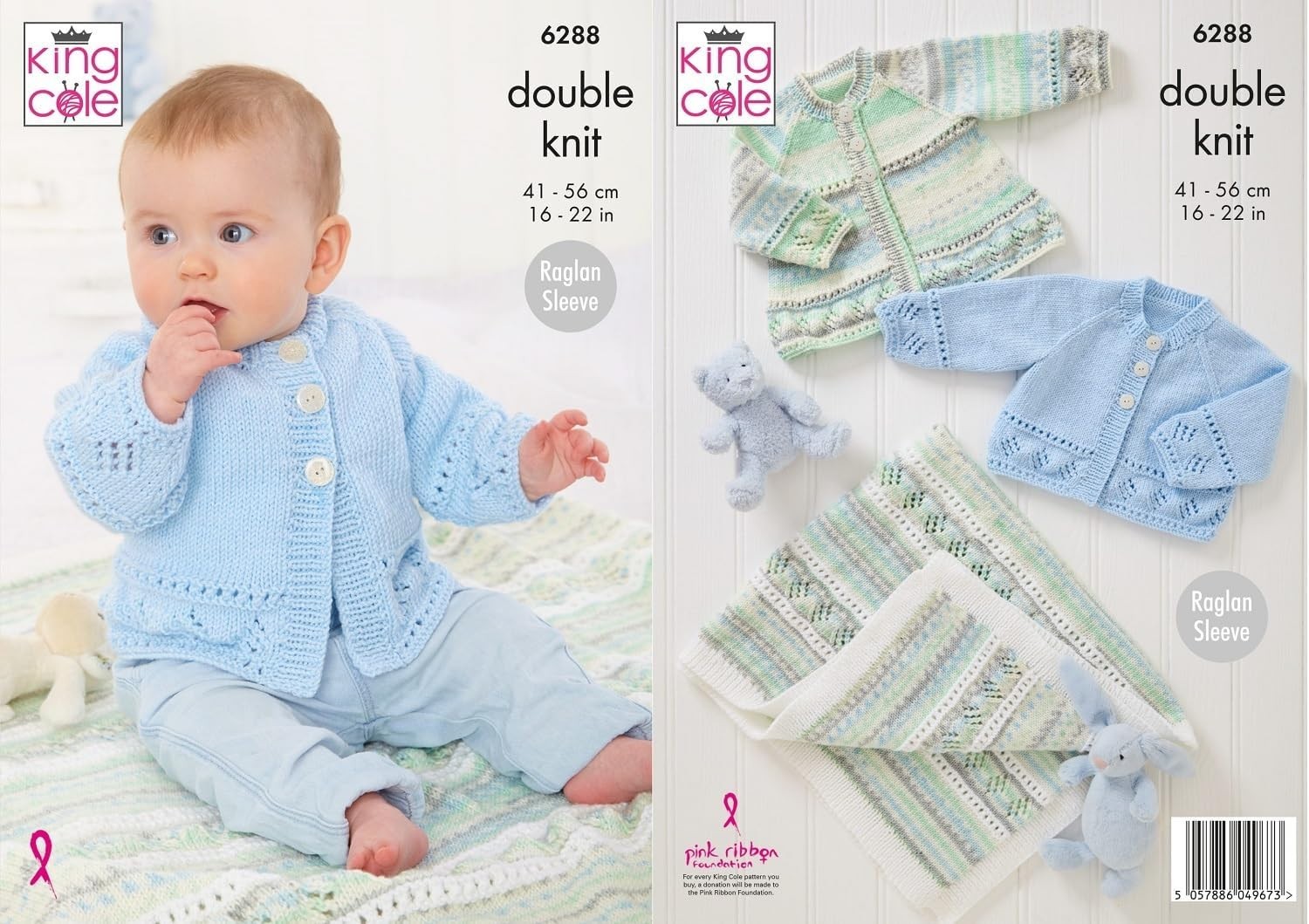 King Cole Baby DK Knitting Pattern - 6288 Jacket, Cardigan & Blanket (3 Designs) - Image 2