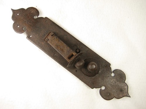 ANTIGUA CERRADURA DE PUERTA JAPONESA ERA EDO (c. 1820) HIERRO FORJADO TANSU CON LLAVE - Imagen 8 de 20