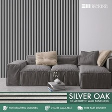 Silver Oak Acoustic Wood Panel 2400mm x 600mm | Internal | Slatted | Decorative