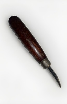 Vintage Curved Pointed Oval Steel Burnisher Wood Handle 5 Inches Jeweler's Tool