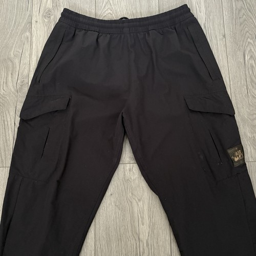 Nike Air Max Cargo Nylon Joggers Black Size L Men's Elastic Waist Pockets - Picture 3 of 9