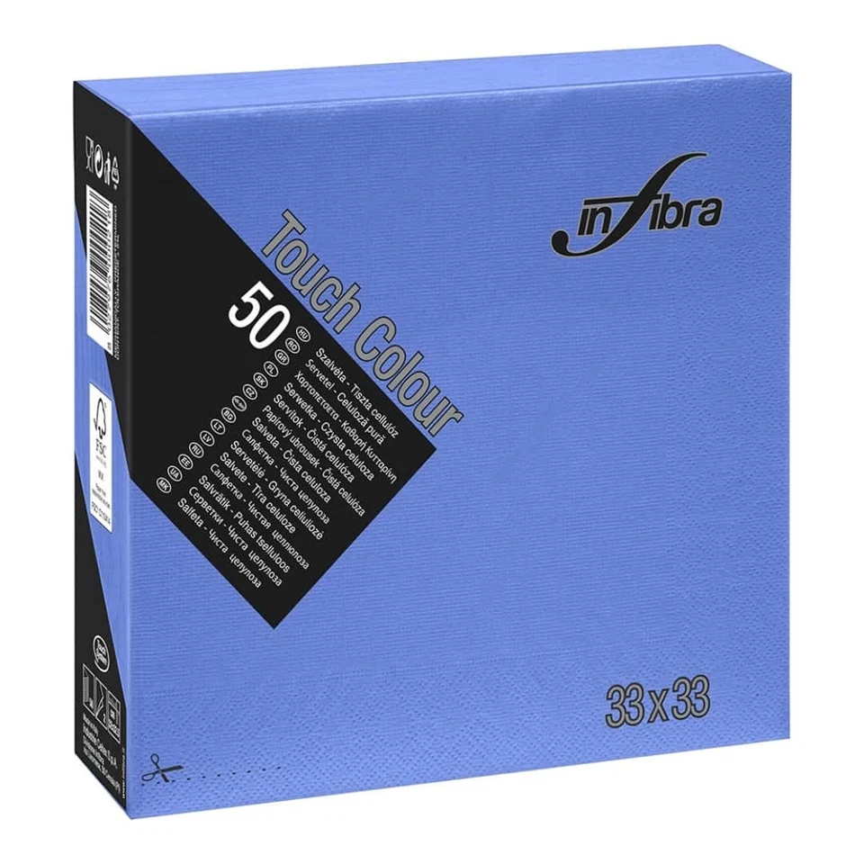 Tovaglioli Carta Touch 33x33 cm 50 pz Infibra - Colori Vari - Feste Ristorante - Immagine 3 di 4