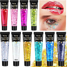 10 Colors Body Glitter,Face Glitter Makeup for Kids Women,Sparkly Chunky Hair Gl