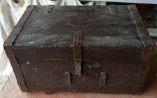 Antico baule forziere da viaggio in legno Italia Epoca Prima Metà Del 900