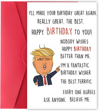 Hilarious Trump Birthday Card Gifts for Boyfriend Girlfriend, Funny Donald Trump