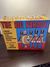 Vintage Marx Big Parade Marching Soldiers Battery Operated Toy w/ Box Parts/Repa
