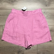 Madewell Clean Pull-On Linen Pleated High Rise Casual Shorts Size Small