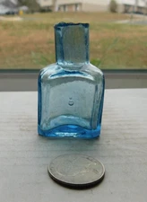 STUNNING  BLUE BURST TOP RECTANGLAR INK  BOTTLE