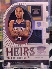 JORDAN HAWKINS 2023-24 CROWN ROYALE HEIRS TO THE THRONE HWK JERSEY PATCH TZ 11E