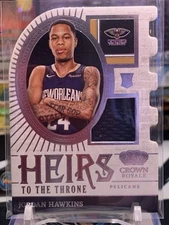 JORDAN HAWKINS 2023-24 CROWN ROYALE HEIRS TO THE THRONE HWK JERSEY PATCH TZ 11E
