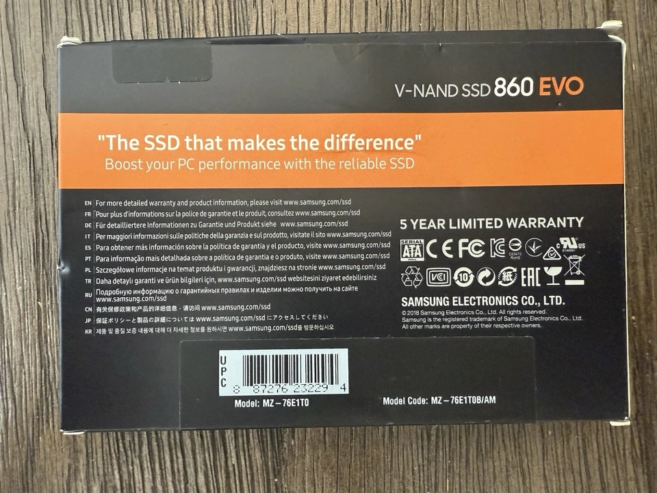 Samsung 860 EVO Series 1TB 2.5 Inch (MZ-76E1T0/AM) Solid State Drive - Image 2 of 2