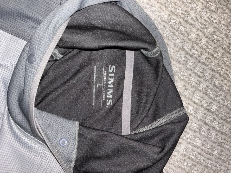 Simms Men’s Large SolarFlex Hoody Gray Long Sleeve Fishing Shirt UPF 50 - Image 3 of 3