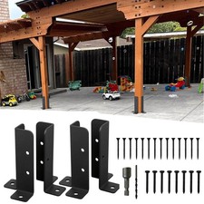 4x Adjustable Deck Post Anchor Base Fence Support For Pergola Railing Bracket UK