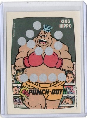 1989 Topps Nintendo #7 (KING HIPPO) Punch Out Scratch Off Card