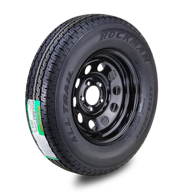 #ad ROCKMAN Trailer Tire Wheel ST175 80R13 6 Ply C 91M 5 Lug x 4.5quot; Black Mod Rim $105.99