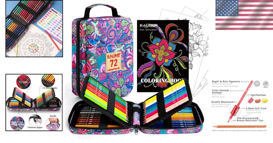 Artist Quality 72 Colored Pencils with Metallics - Perfect Gift for Creatives - Image 2 of 4