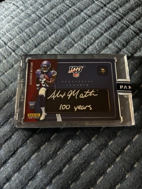 Alexander Mattison 2019 Panini Instant RPA Patch Signature /10 SP RC Auto