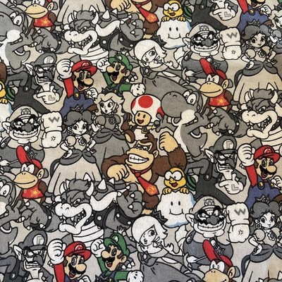 Mario And Friends Flannel Fabric 40 X19  By  Springs Creative Products Gr 2016