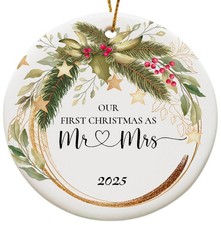 Wedding Gifts for Couple, Our First Christmas Married Ornament 2025, First Ch...