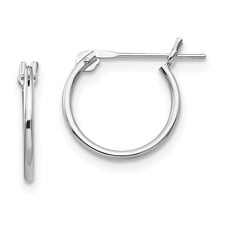 14k White Gold Madi K 1x9mm Hoop Earrings Kids