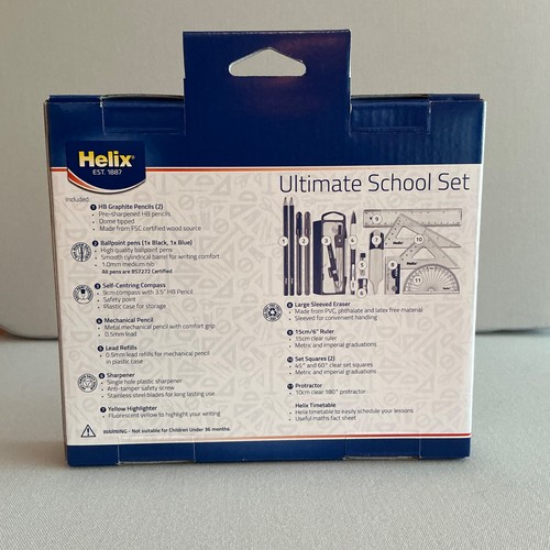 Helix Ultimate School Stationary Set * Compass, Protractor, Ruler and more! - Picture 2 of 4