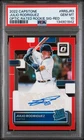 2022 PANINI CAPSTONE OPTIC RR SIGNATURES RED JULIO RODRIGUEZ RC /75 PSA 10 AUTO