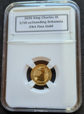 2026 King Charles III 24ct Gold 1/10 oz Britannia Uncirculated Condition