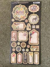 Graphic 45 Safari Adventure Collection Chipboard  #2 Accents Journaling