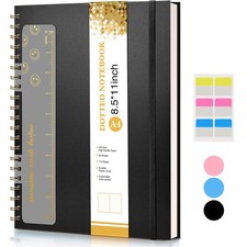Dotted Notebook, Spiral Notebook Journal 8.5 x 11, A4 Large Dot Grid Notebooks f