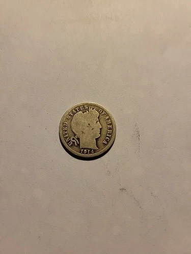 1914 p silver barber dime