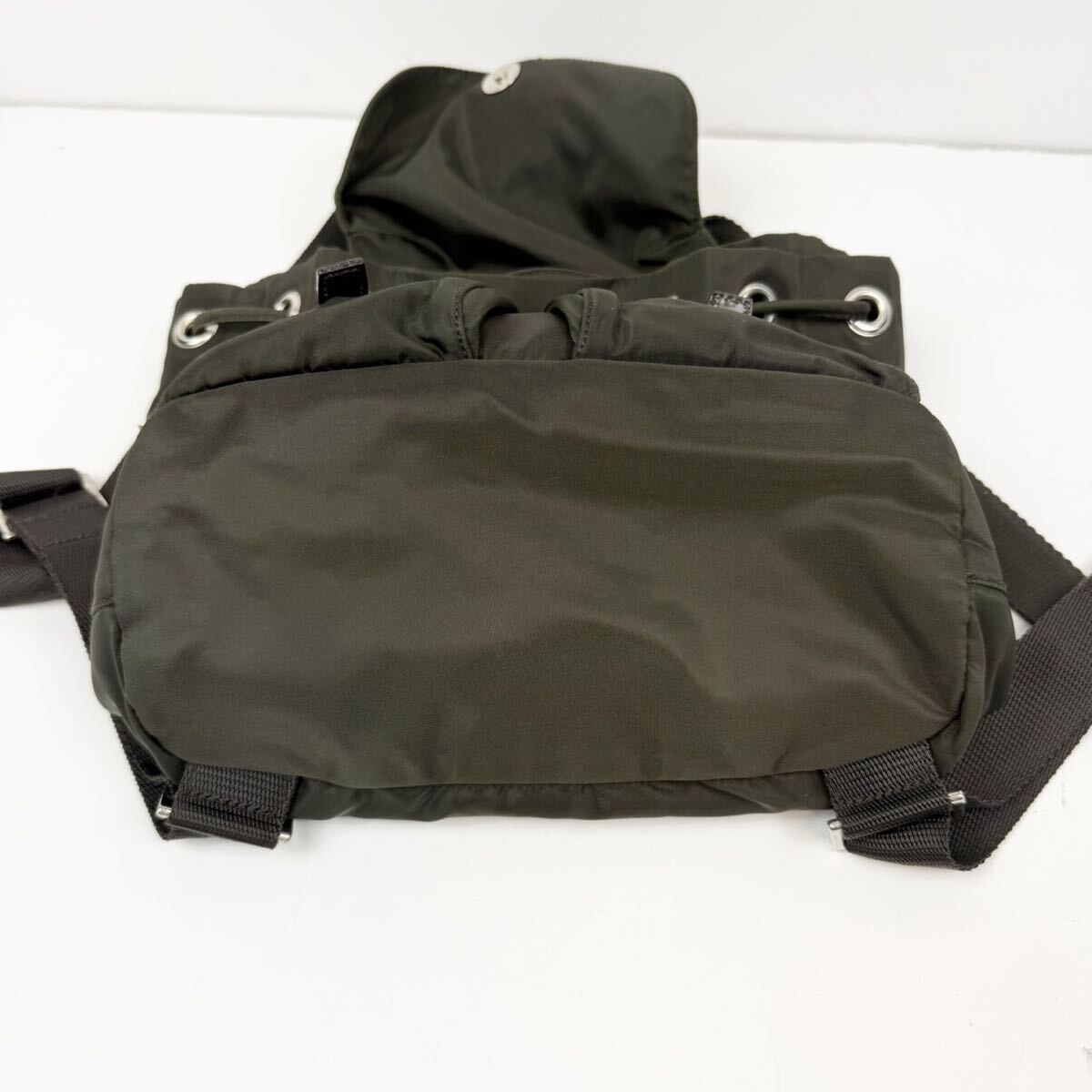 PRADA Nylon Backpack Prada Rucksack Khaki from japan thumbnail 7
