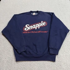 Vintage Snapple Sweatshirt Mens Large Blue Red Promo Fruit Of The Loom USA 90s
