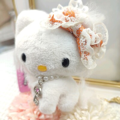 Charmmy Kitty Charm Plush Doll Keychain Orange Ribbon