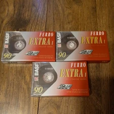 ( 3 ) 90 Minute Audio Cassette Tapes BASF Ferro Extra Sealed NEW 