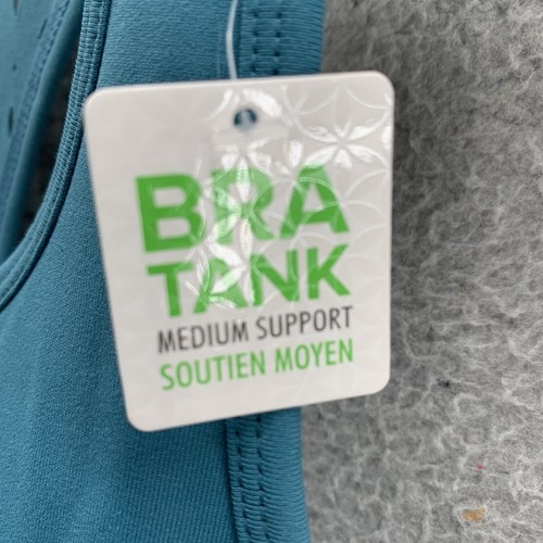 NWT GAIAM Cora Laser Yoga Bra Tank Colonial Blue Top Racerback Eyelet Women’s S - Picture 9 of 15
