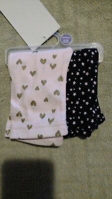 Gerber Baby Girl 2-Pack Organic Cotton Pink Black Pants Size Newborn 12M Legging