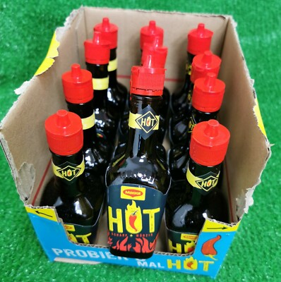 (23,43 /kg) 12 Flaschen Maggi WÜRZE HOT Sauce scharf+ würzig 119g Versand 0 !!!