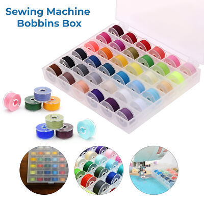 36 Farben Spulen für Nähmaschine mit Faden und Aufbewahrungsbox DIY Basteln