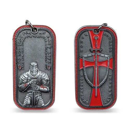 Cruz Medieval Caballeros Templarios Etiqueta de Perro Colgante Desafío Moneda Armadura de Dios Ficha - Imagen 9 de 14