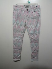 Hot Kiss Pants Size 2 Multi Colors Skinny Lily Flat Front Button Zipper Pockets