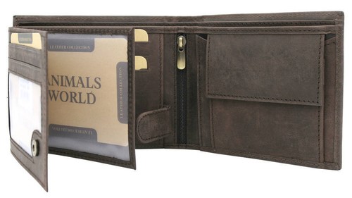 Large men's nubuck leather wallet - Always Wild - Picture 6 of 12