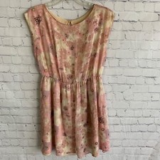 Alice + Olivia Pink Floral Mini Dress 100% Silk Size Small Lined