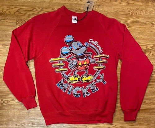 Vintage 1980'S Disney Mickey Mouse character sweatshirt, Made in USA, Men's XL polyester white type Vintage Second Hand