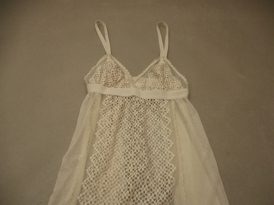 DKNY Talla S Mujer Marfil Encaje Sin Forro Inalámbrico Pull On Transparente Sexy Chemise 5E Foto 2 de 4