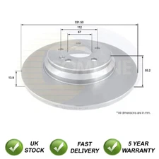 Brake Disc Rear SJR Fits Mercedes M-Class 1998-2005 + Other Models #2