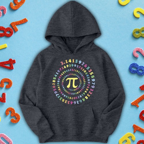 Boys and Girls Pi Design Number Day Ideas Jumper Hoody for Kids #ND - Picture 16 of 31