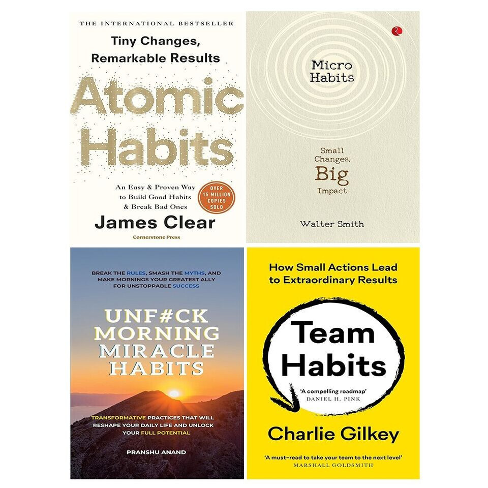 Atomic Habits, Team Habits, Micro Habits, UnF#ck Morning Miracle Habits 4 Books